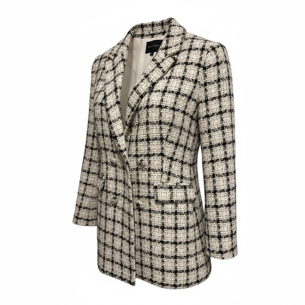 Zara Monochrome Plaid Blazer